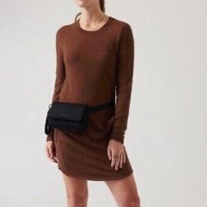 Athlete Balance Dress Soft Long Sleeve Sweater Size Small Mahogany Brown